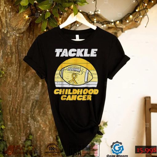 Football Tackle Childhood Cancer Awareness Ribbon T Shirt