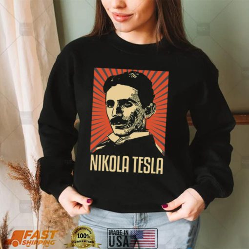 Funny Portrait Nikola Tesla Mix Hitler Unisex T Shirt