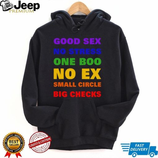 Good Sex No Stress One Boo No Ex Small Circle Big Checks Shirt