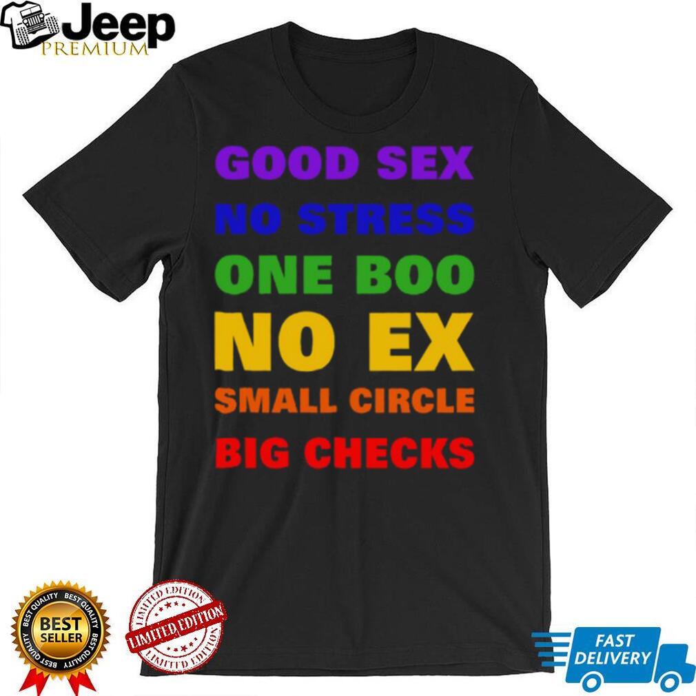 Good Sex No Stress One Boo No Ex Small Circle Big Checks Shirt