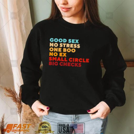 Good sex no stress one boo no ex small circle big checks vintage shirt