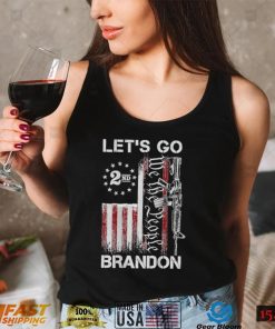 Gun American Flag Patriots Let's Go Brandon T shirt