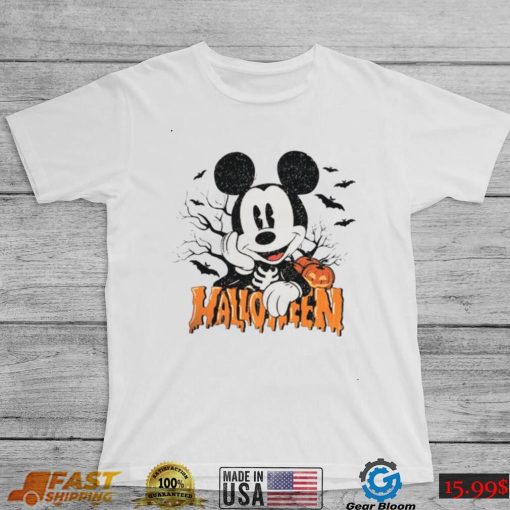 Halloween Night Disney Mickey Skeleton T Shirt