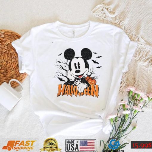 Halloween Night Disney Mickey Skeleton T Shirt