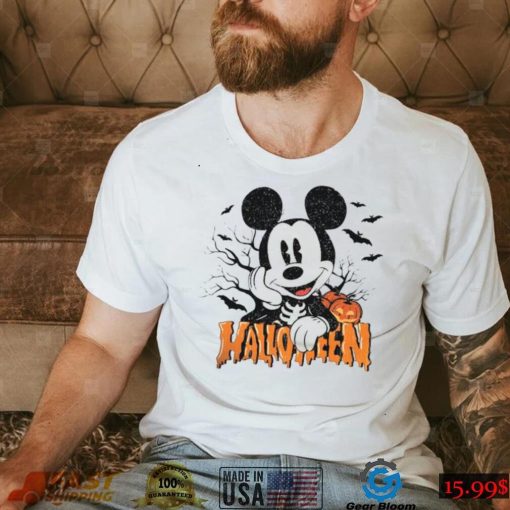 Halloween Night Disney Mickey Skeleton T Shirt