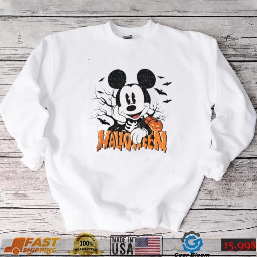 Halloween Night Disney Mickey Skeleton T Shirt