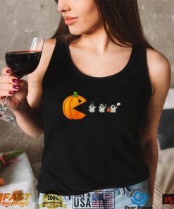 Halloween Pumpkin Eating Ghost Gamer T Shirt Funny Shirt