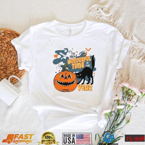 Halloween Pumpkin T shirt Most Wonderful Time Spooky Halloween