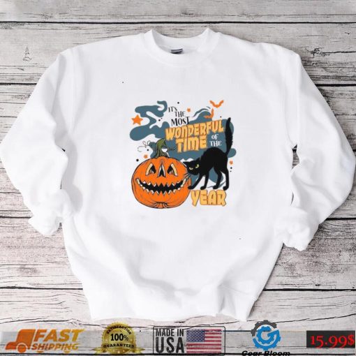 Halloween Pumpkin T shirt Most Wonderful Time Spooky Halloween