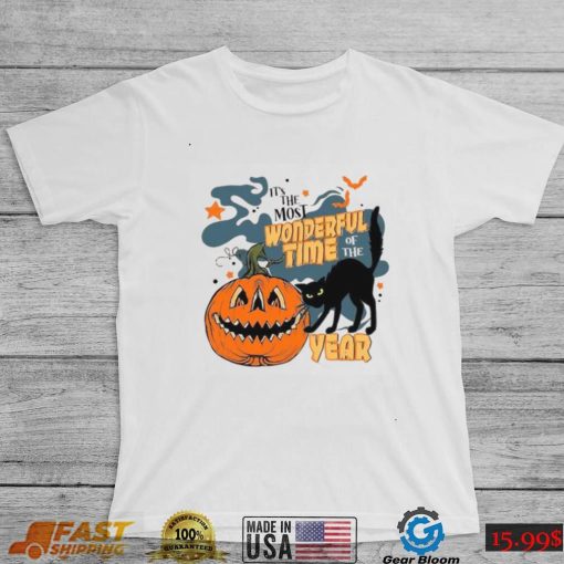 Halloween Pumpkin T shirt Most Wonderful Time Spooky Halloween