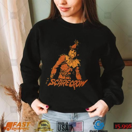 Halloween The Scarecrow Orange Silhouette Shirt Long Sleeve, Ladies Tee