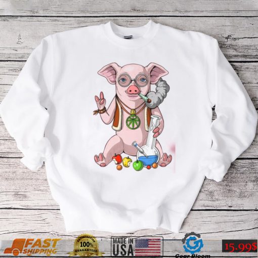 Hippie Stoner Funny Pig Design Unisex Sweatshirt