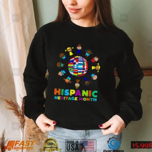 Hispanic Flags Heritage Month Shirt Funny Kids Kids Around Globe