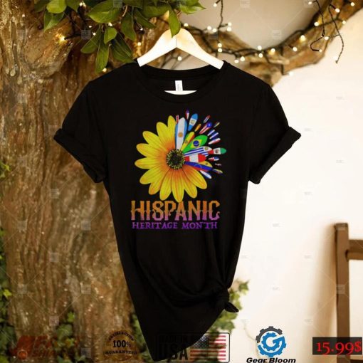 Hispanic Heritage Month National Latino Pretty Flower Flags T Shirt