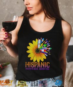 Hispanic Heritage Month National Latino Pretty Flower Flags T Shirt