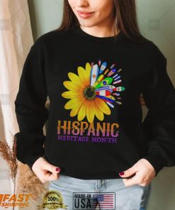 Hispanic Heritage Month National Latino Pretty Flower Flags T Shirt