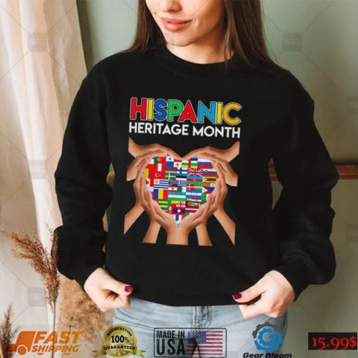 Hispanic Heritage Month Shirt Join Hands All Countries Heart Hands