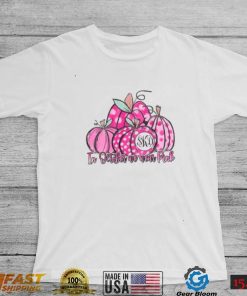 In October We Wear Pink Pumpkin Cancer Support Shirt, Breast Cancer Month