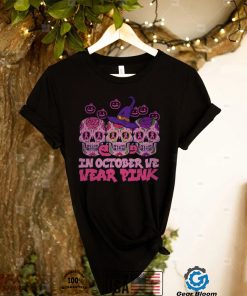 In October We Wear Pink Sugar Skull Halloween Breast Cancer T Shirt