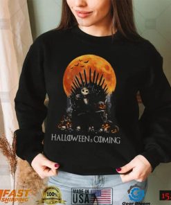 Is Coming Jack Skellington Sits On Throne Halloween Graphic Unisex Sweatshirt