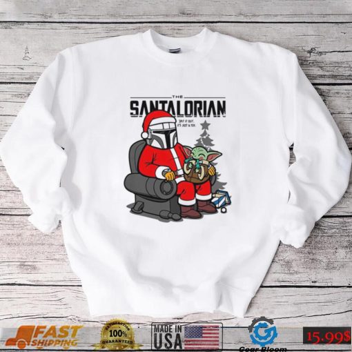 Santa Clause Baby Yoda Baby Yoda Christmas T shirt The Mandalorian The Santalorian Christmas