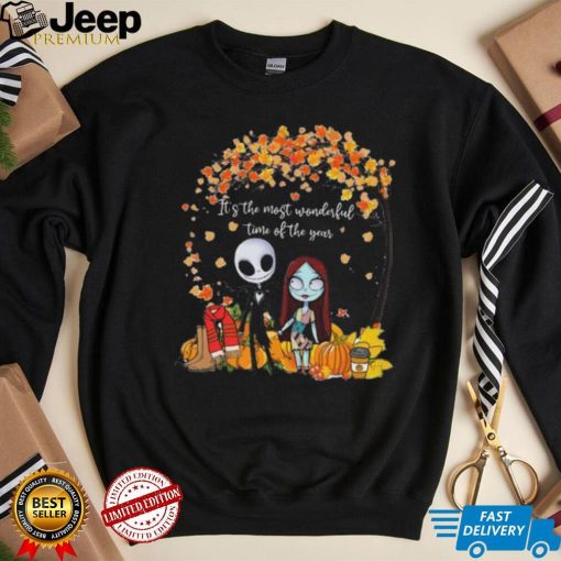 Jack and Sally pumpkin most wonderful time of the year Halloween t shirt