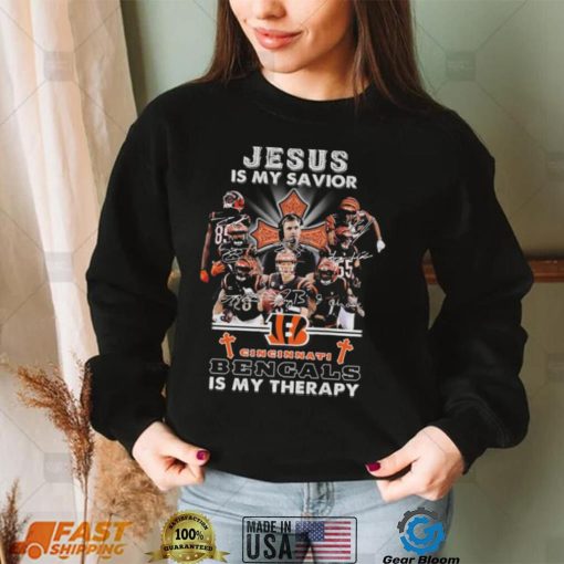 Jesus Is My Savior Cincinnati Bengals Is My Therapy Signatures shirt