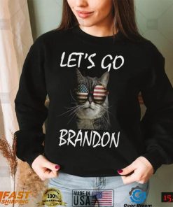 Let's Go Brandon Funny Cat With Usa Flag T Shirt Essential T Shirt
