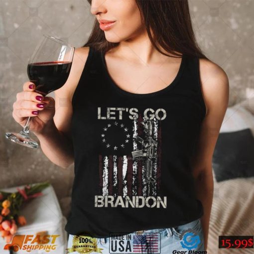 Lets Go Brandon Gun American Flag Patriots Let’s Go Brandon Essential T Shirt