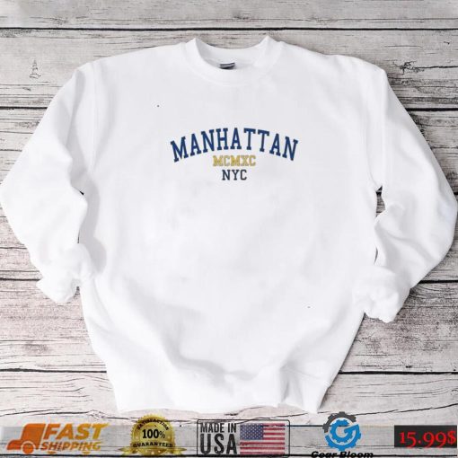 Manhattan NYC Varsity MCMXC logo shirt