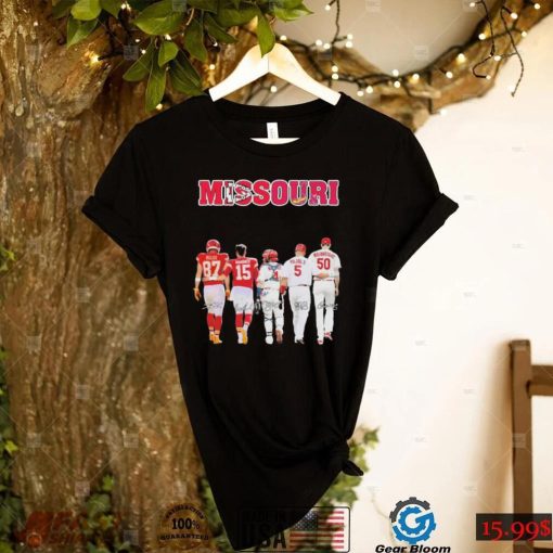Missouri Sports Teams Kelce Mahomes Molina Pujols And Wainwright Signatures Shirt