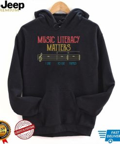 Music Literacy Matters I Like To Eat Puppies Retro Vintage T Shirt
