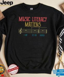Music Literacy Matters I Like To Eat Puppies Retro Vintage T Shirt