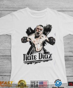 Nate Diaz White Half Sleeve T shirt Fighter Wear Shirt