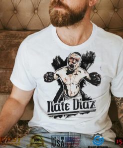 Nate Diaz White Half Sleeve T shirt Fighter Wear Shirt