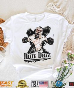 Nate Diaz White Half Sleeve T shirt Fighter Wear Shirt