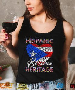 National Hispanic Heritage Month Shirt Heart Puerto Rico Flag Boricua