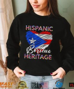 National Hispanic Heritage Month Shirt Heart Puerto Rico Flag Boricua