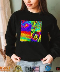 Neon rainbow colored Fluid flowing around filling the Entire Image Space shirt