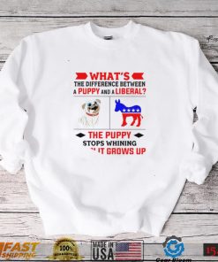 Nice what’s the difference between a puppy and a liberal the puppy stops whining when it grows up 2022 shirt