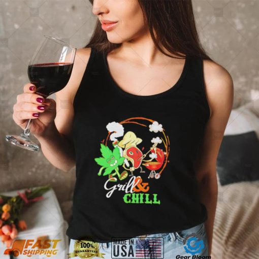 Official smoking meats weed grill and chill funny shirt