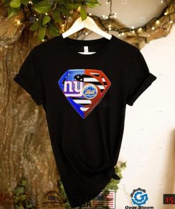 Official super Man logo New York Giants and New York Mets shirt