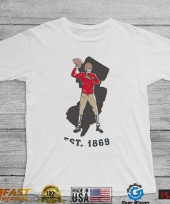 Original rutgers Scarlet Knights football skeleton State 1869 shirt