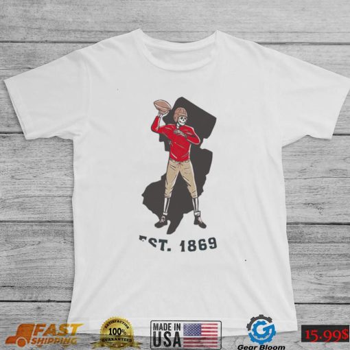 Original rutgers Scarlet Knights football skeleton State 1869 shirt