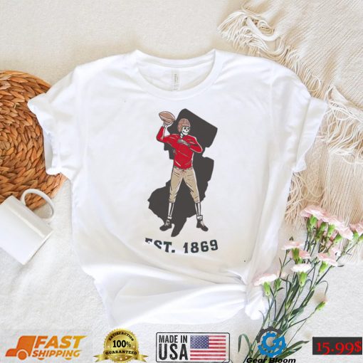 Original rutgers Scarlet Knights football skeleton State 1869 shirt