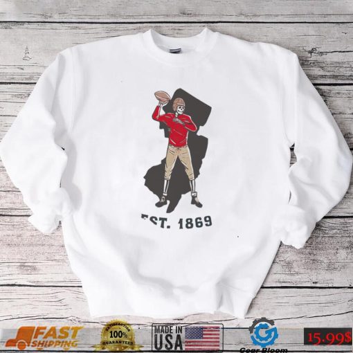 Original rutgers Scarlet Knights football skeleton State 1869 shirt