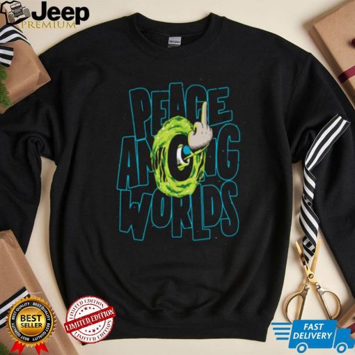 Peace Among Worlds Rick And Morty Middle Finger Funny Unisex T shirt