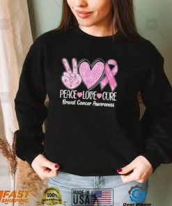 Peace Love Cure Pink Ribbon Breast Cancer Awareness Shirt