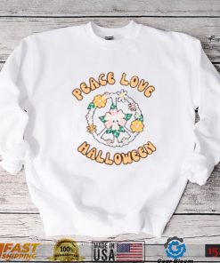 Peace Love Halloween Skull T Shirt