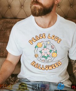Peace Love Halloween Skull T Shirt
